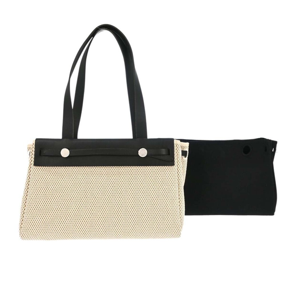 Hermes Herbag Cabas Toile and Leather PM
